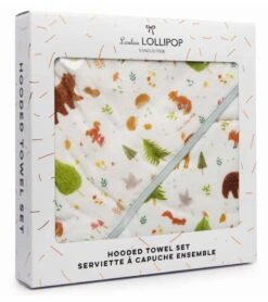 Loulou Lollipop Hooded Towel Set - Forest Friends -Britax || Little Unicorn || Graco Shop loulou lollipop hooded towel set forest friends 163