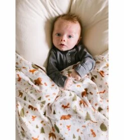 Loulou Lollipop Luxe Muslin Swaddle - Forest Friends -Britax || Little Unicorn || Graco Shop loulou lollipop luxe muslin swaddle forest friends 150