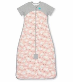 Love To Dream Short Sleeve Sleep Bag Organic Cotton Mild, 6-18 M - Doves Dusty Pink