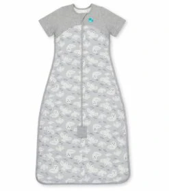 Love To Dream Short Sleeve Sleep Bag Organic Cotton Mild, 6-18 M - Doves Grey