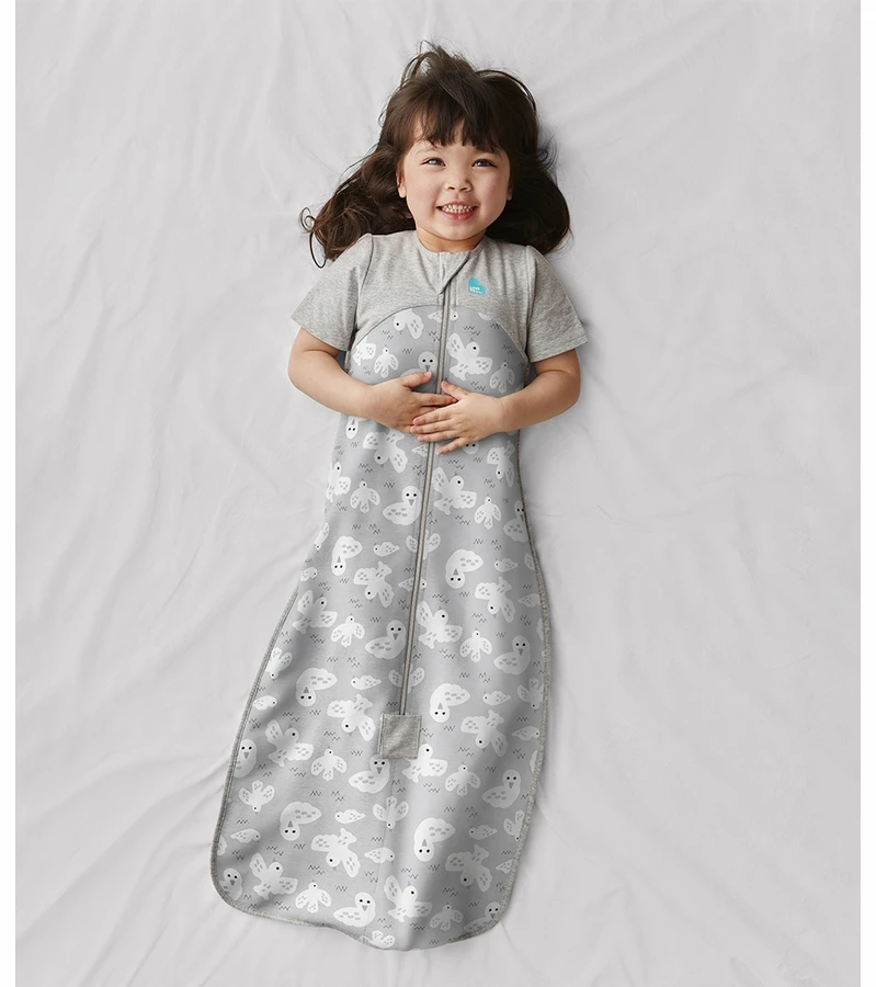 Love To Dream Short Sleeve Sleep Bag Organic Cotton Mild, 6-18 M - Doves Grey 3 Love To Dream Short Sleeve Sleep Bag Organic Cotton Mild, 6-18 M - Doves Grey - Image 3