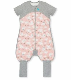 Love To Dream Short Sleeve Sleep Suit Organic Cotton Mild, 24-36 M - Doves Dusty Pink