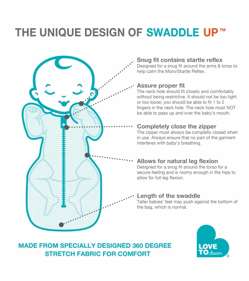 Love To Dream Swaddle UP Silky-Lux Lite - Kisses, Medium 6 Love To Dream Swaddle UP Silky-Lux Lite - Kisses, Medium - Image 6
