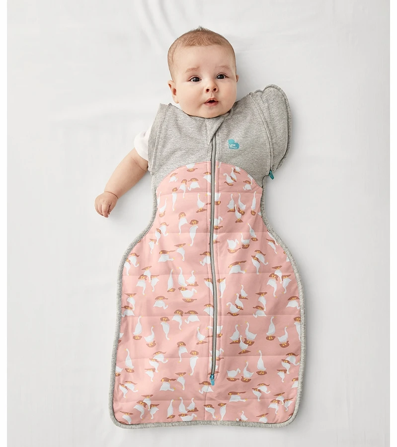 Love To Dream Swaddle UP Transition Bag Quilted Cotton 2.5 TOG, Medium - Silly Goose Dusty Pink 2 Love To Dream Swaddle UP Transition Bag Quilted Cotton 2.5 TOG, Medium - Silly Goose Dusty Pink - Image 2