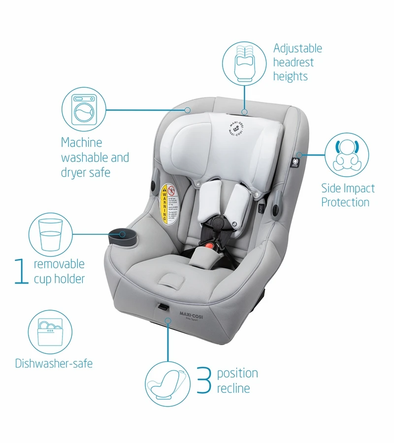 Maxi-Cosi Pria Sport 2-in-1 Convertible Car Seat - Polished Pebble (PureCosi) 2 Maxi-Cosi Pria Sport 2-in-1 Convertible Car Seat - Polished Pebble (PureCosi) - Image 2
