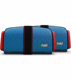 Mifold Grab-and-Go Ackless Belt Positioning Booster Car Seat, 2-Pack - Denim Blue