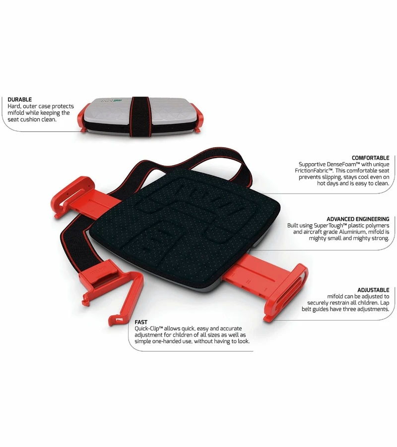 Mifold Grab-and-Go Ackless Belt Positioning Booster Car Seat, 2-Pack - Slate Grey 2 Mifold Grab-and-Go Ackless Belt Positioning Booster Car Seat, 2-Pack - Slate Grey - Image 2