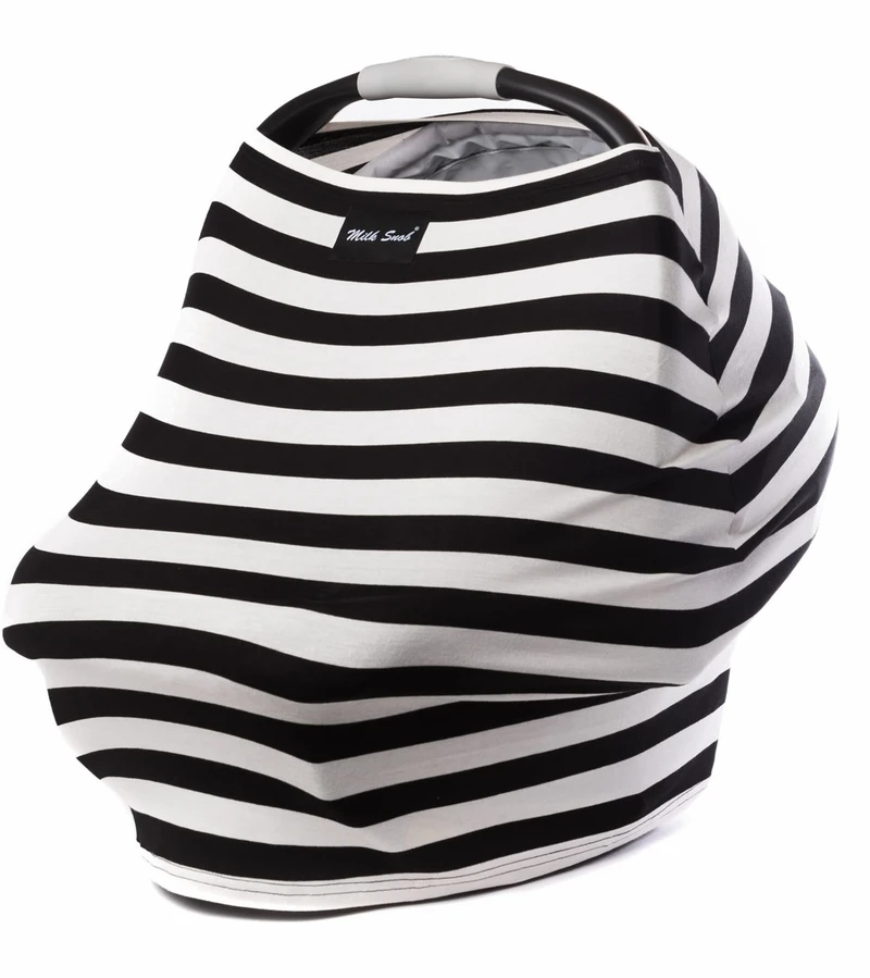 Milk Snob Infant Car Seat & Nursing Cover - Black/White 2 Milk Snob Infant Car Seat & Nursing Cover - Black/White - Image 2