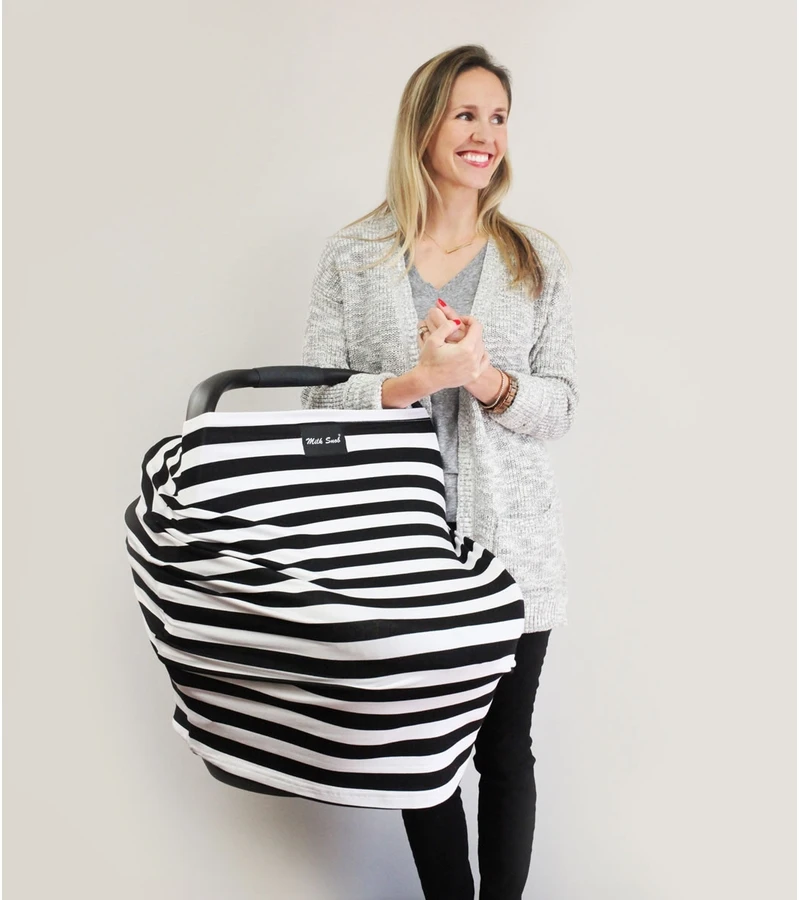 Milk Snob Infant Car Seat & Nursing Cover - Black/White 3 Milk Snob Infant Car Seat & Nursing Cover - Black/White - Image 3