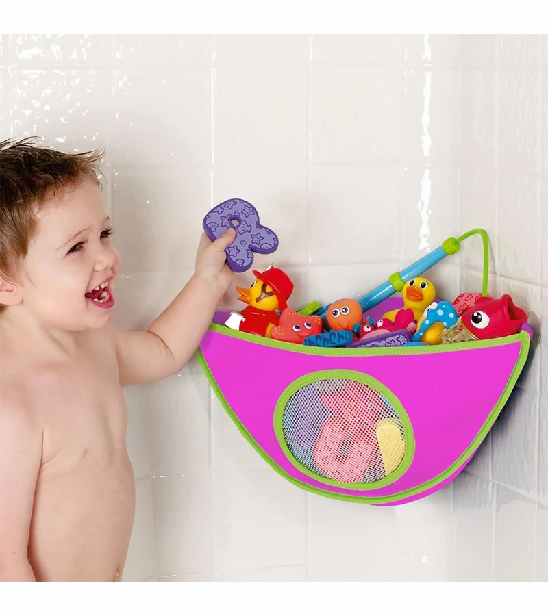 Munchkin Corner Bath Toy Organizer - Pink 4 Munchkin Corner Bath Toy Organizer - Pink - Image 4