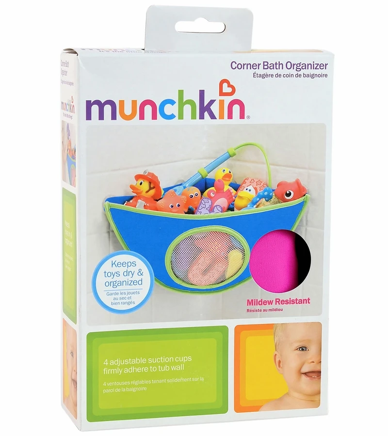 Munchkin Corner Bath Toy Organizer - Pink 5 Munchkin Corner Bath Toy Organizer - Pink - Image 5