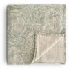 Mushie Organic Cotton Muslin Swaddle Blanket - Green Paisley