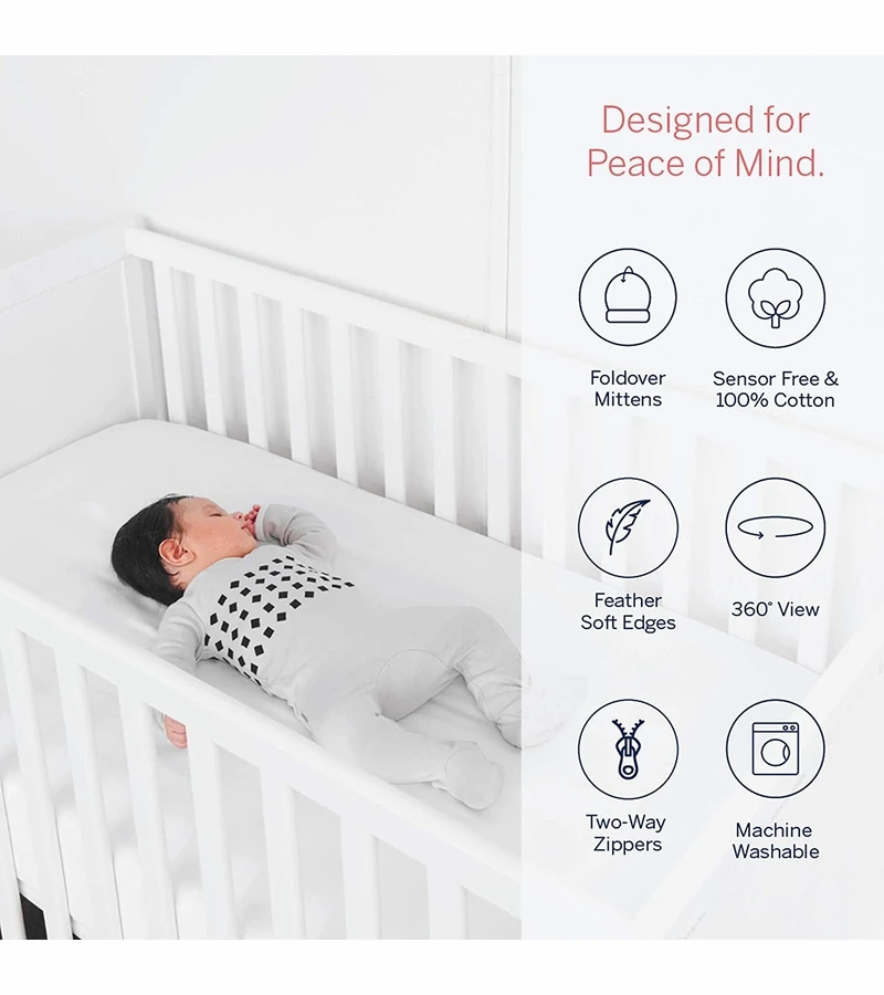 Nanit Breathing Wear Pajamas - 0-3 Months, Pebble Grey 5 Nanit Breathing Wear Pajamas - 0-3 Months, Pebble Grey - Image 5