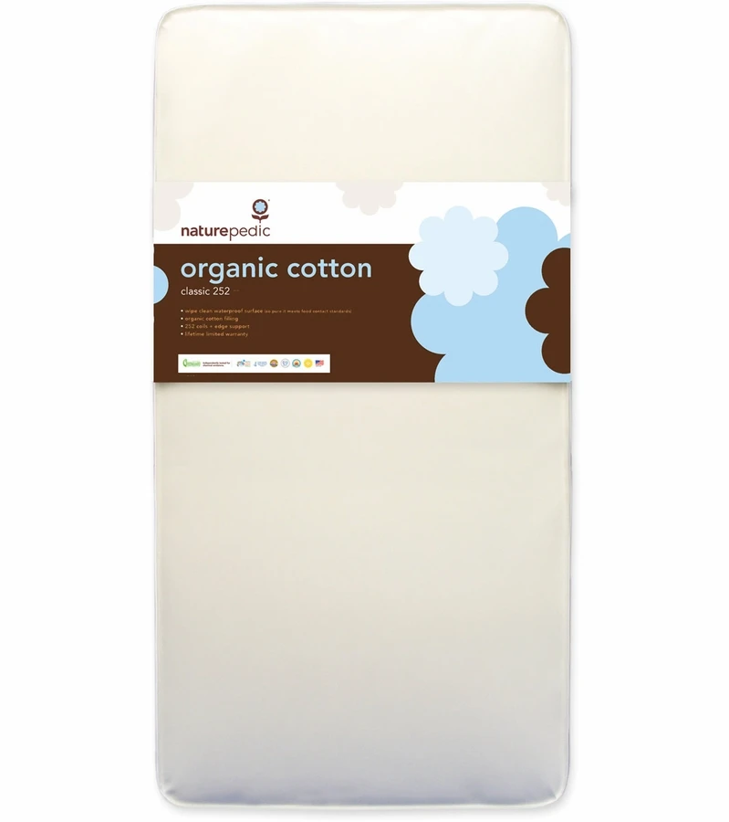 Naturepedic MC30 No-Compromise Organic Cotton Classic 252 Coil Baby Crib Mattress 1 Naturepedic MC30 No-Compromise Organic Cotton Classic 252 Coil Baby Crib Mattress