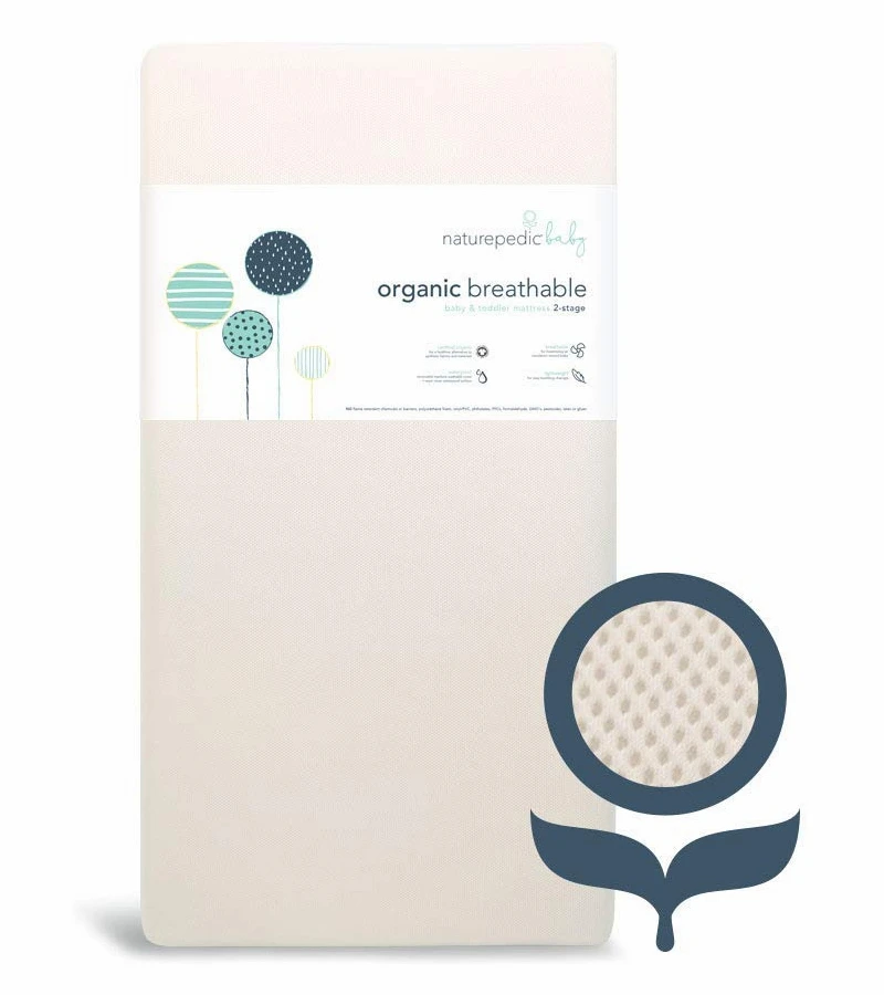 Naturepedic Organic Breathable 2-Stage Baby Crib Mattress 1 Naturepedic Organic Breathable 2-Stage Baby Crib Mattress