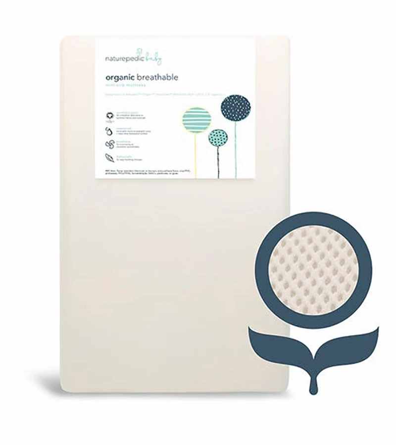 Naturepedic Organic Breathable Mini Crib Mattress 1 Naturepedic Organic Breathable Mini Crib Mattress