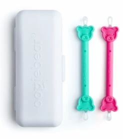 Oogiebear Infant Nose & Ear Cleaner Two Pack - Raspberry/Sea Foam With Case