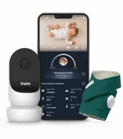 Owlet Cam 2 & Dream Sock Duo Smart Baby Monitoring System - Deep Sea Green