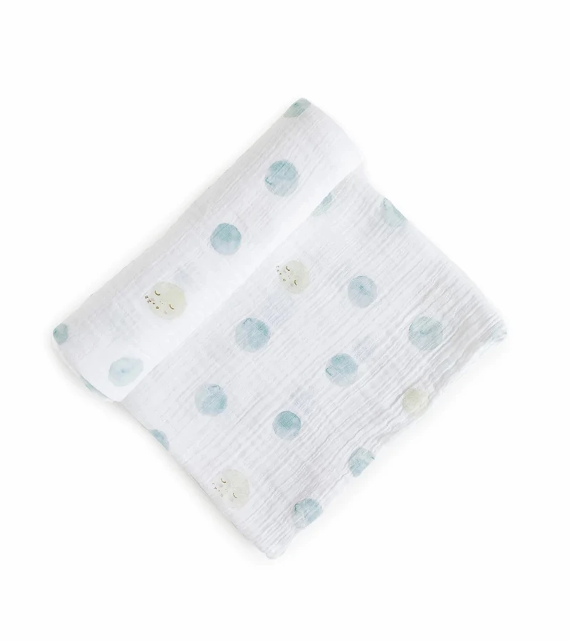 Petit Pehr Organic Swaddle - Luna Dusk (Blue) 1 Petit Pehr Organic Swaddle - Luna Dusk (Blue)