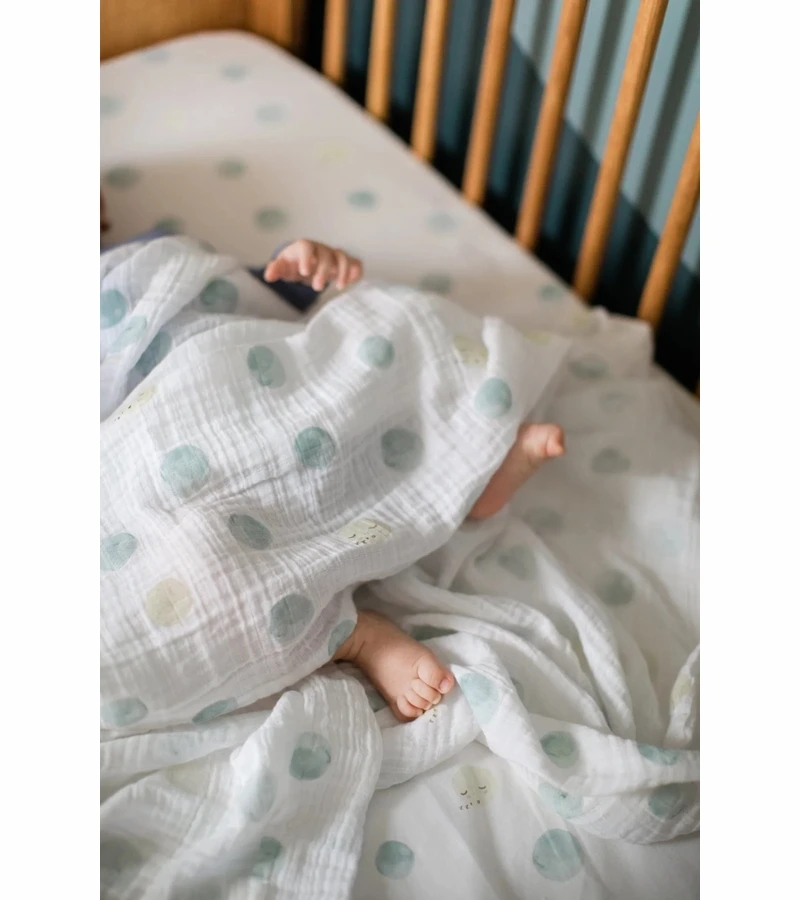 Petit Pehr Organic Swaddle - Luna Dusk (Blue) 2 Petit Pehr Organic Swaddle - Luna Dusk (Blue) - Image 2