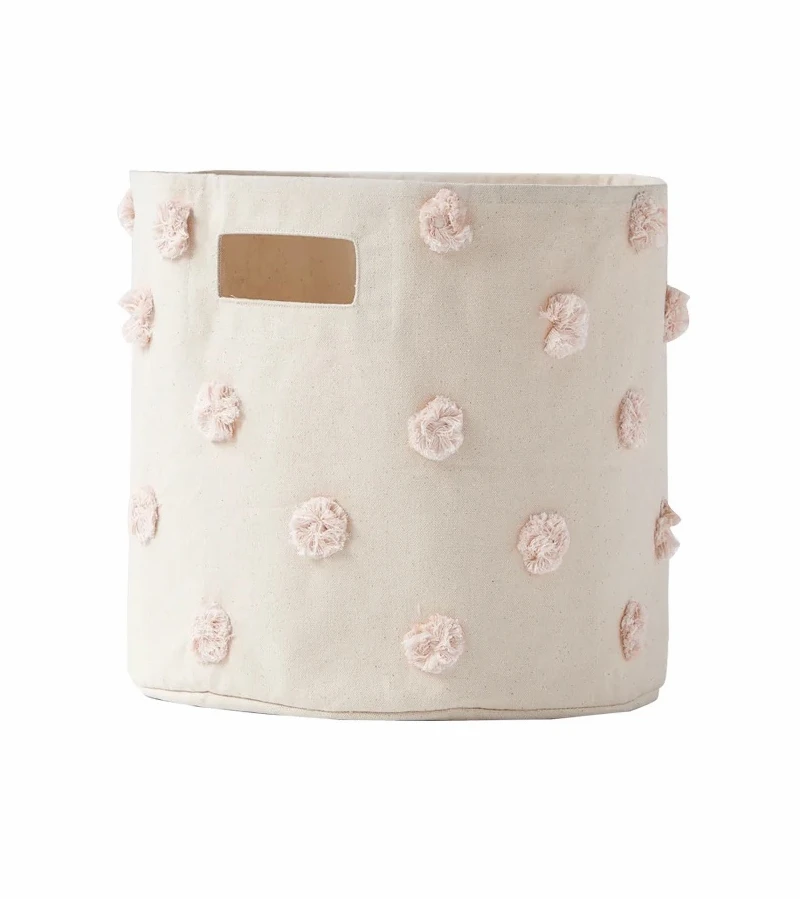 Petit Pehr Pom Pom Basket - Bin - Blush 1 Petit Pehr Pom Pom Basket - Bin - Blush
