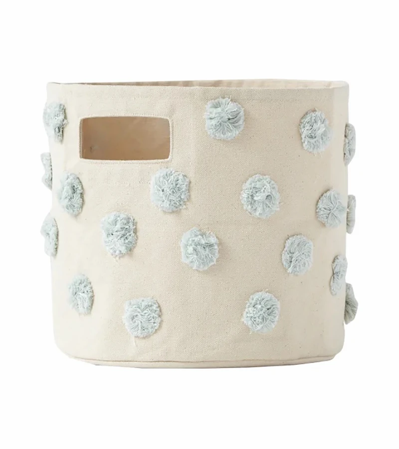 Petit Pehr Pom Pom Basket - Pint - Mist 1 Petit Pehr Pom Pom Basket - Pint - Mist