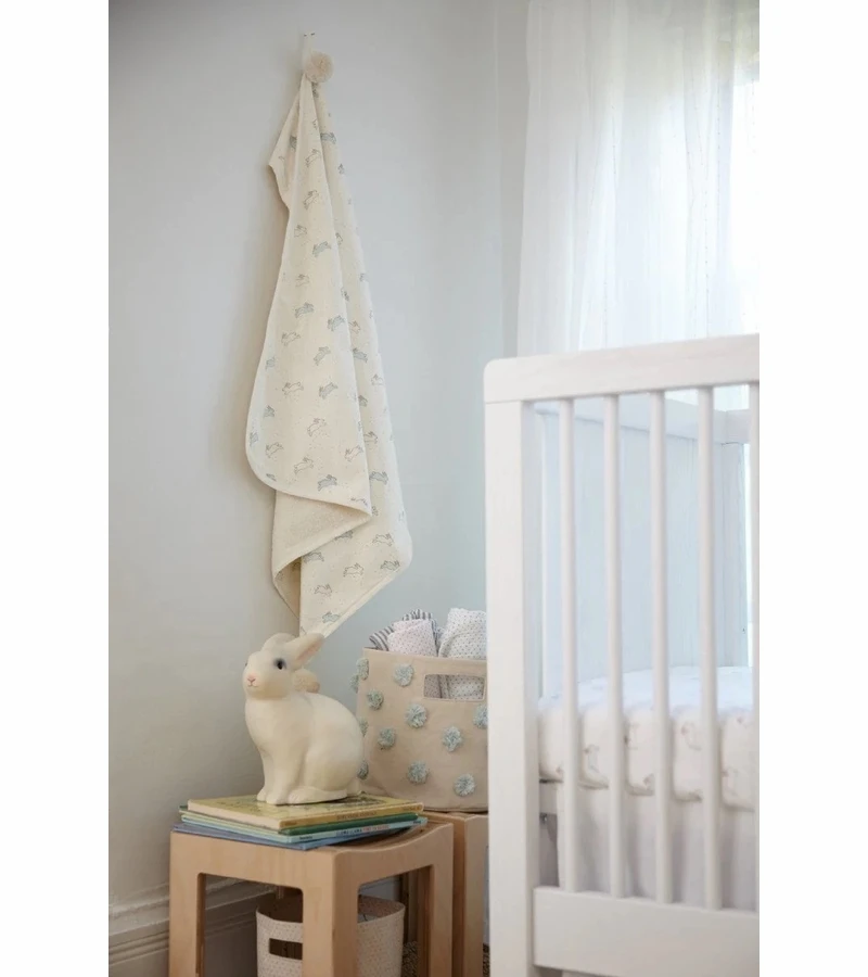 Petit Pehr Pom Pom Basket - Pint - Mist 2 Petit Pehr Pom Pom Basket - Pint - Mist - Image 2