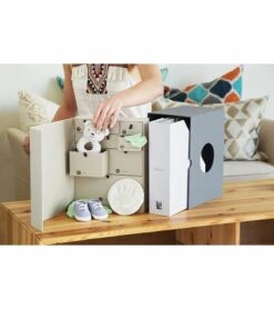 Savor "The Library" Baby Keepsake Box - Slate -Britax || Little Unicorn || Graco Shop savor the library baby keepsake box slate 246