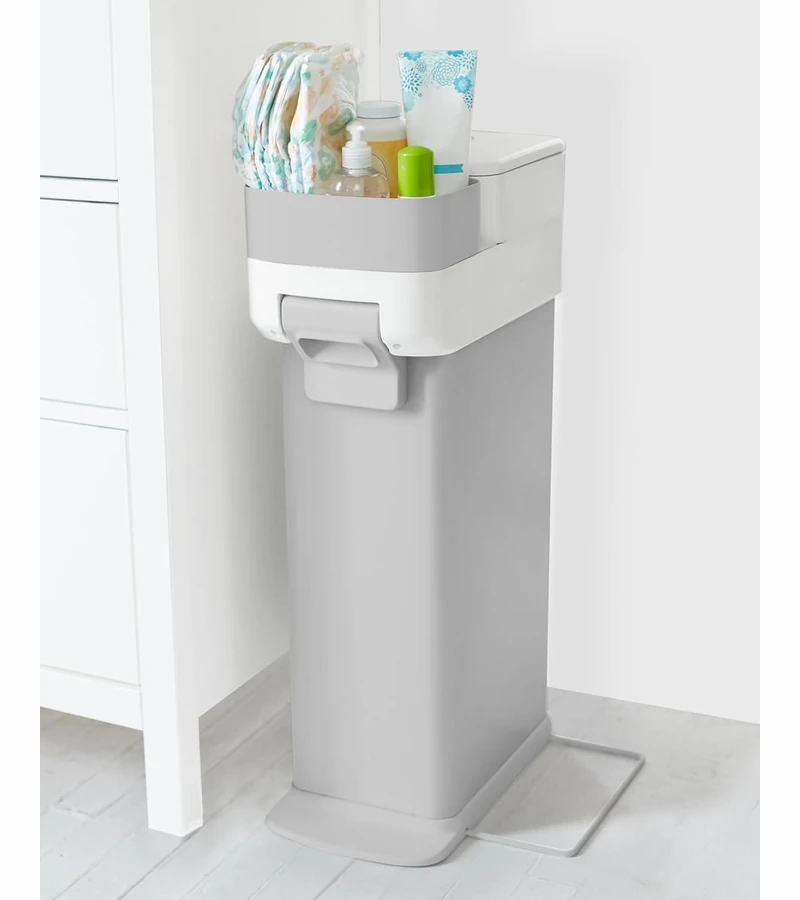 Skip Hop Nursery Style Diaper Pail - Grey 2 Skip Hop Nursery Style Diaper Pail - Grey - Image 2