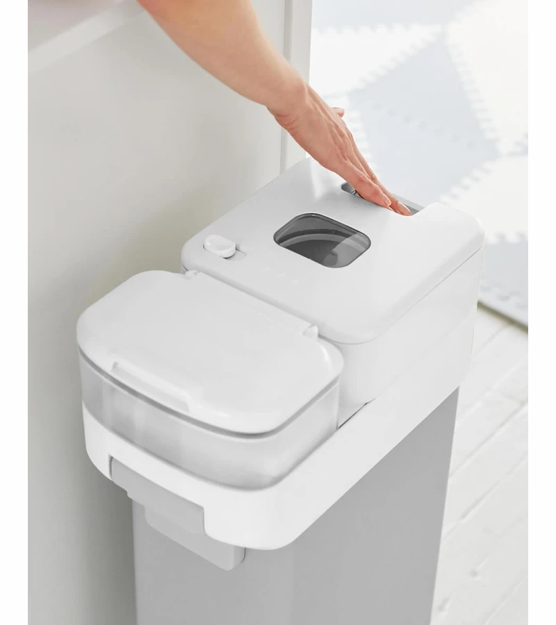 Skip Hop Nursery Style Diaper Pail - Grey 3 Skip Hop Nursery Style Diaper Pail - Grey - Image 3