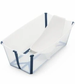 Stokke Flexi Bath Heat Sensitive Tub + Newborn Support - Transparent Blue