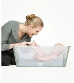 Stokke Flexi Bath Heat Sensitive Tub + Newborn Support - Transparent Green -Britax || Little Unicorn || Graco Shop stokke flexi bath heat sensitive tub newborn support transparent green 151