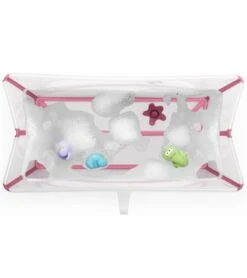 Stokke Flexi Bath Heat Sensitive Tub + Newborn Support - Transparent Pink 7 Stokke Flexi Bath Heat Sensitive Tub + Newborn Support - Transparent Pink -Britax || Little Unicorn || Graco Shop stokke flexi bath heat sensitive tub newborn support transparent pink 120