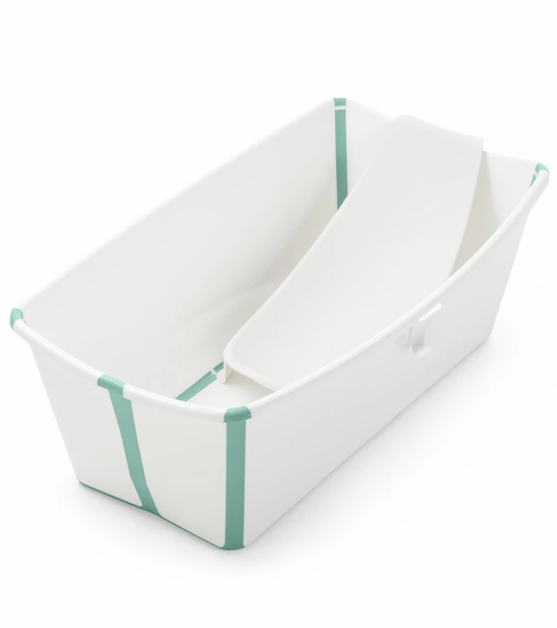 Stokke Flexi Bath Heat Sensitive Tub + Newborn Support - White Aqua 1 Stokke Flexi Bath Heat Sensitive Tub + Newborn Support - White Aqua