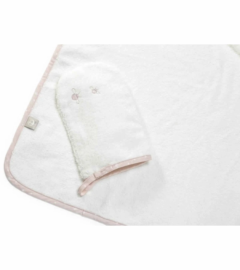 Stokke Hooded Towel - Pink Bee 1 Stokke Hooded Towel - Pink Bee