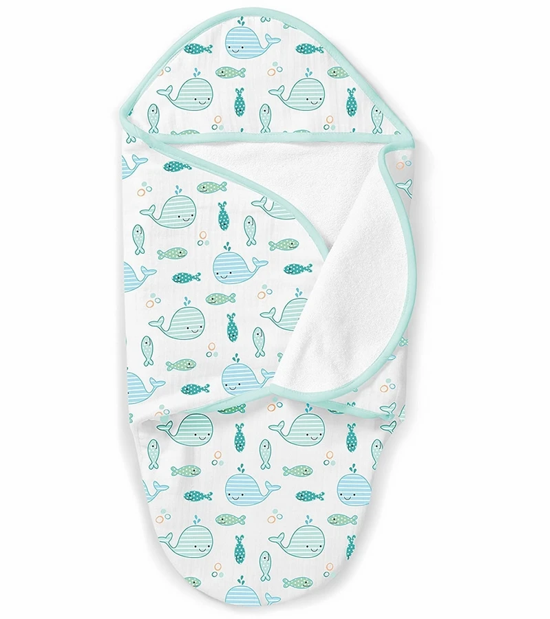 Summer Infant SwaddleMe Baby Bath Gift Set - Striped Whales 2 Summer Infant SwaddleMe Baby Bath Gift Set - Striped Whales - Image 2
