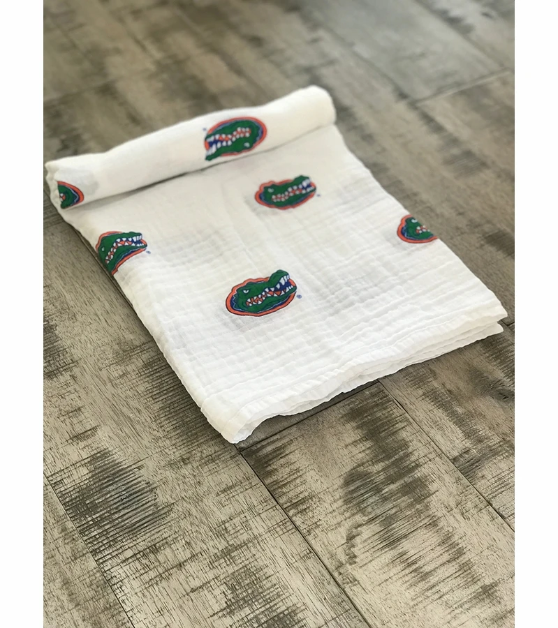 Three Little Anchors College Swaddle Blanket - Florida Gators 2 Three Little Anchors College Swaddle Blanket - Florida Gators - Image 2