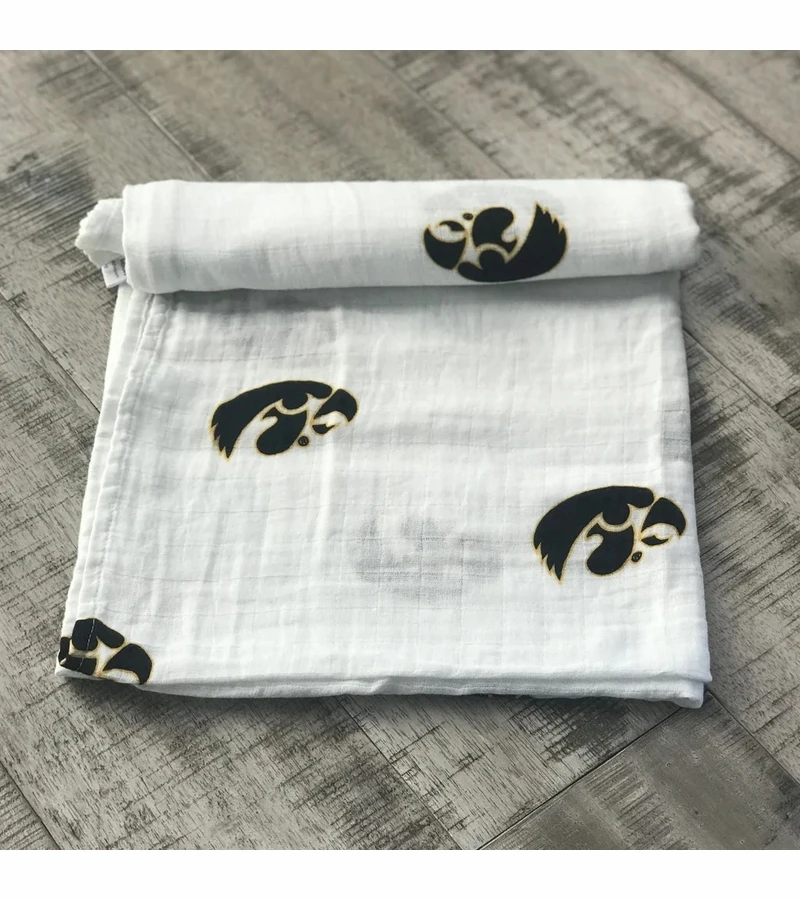 Three Little Anchors College Swaddle Blanket - Iowa Hawkeyes 2 Three Little Anchors College Swaddle Blanket - Iowa Hawkeyes - Image 2
