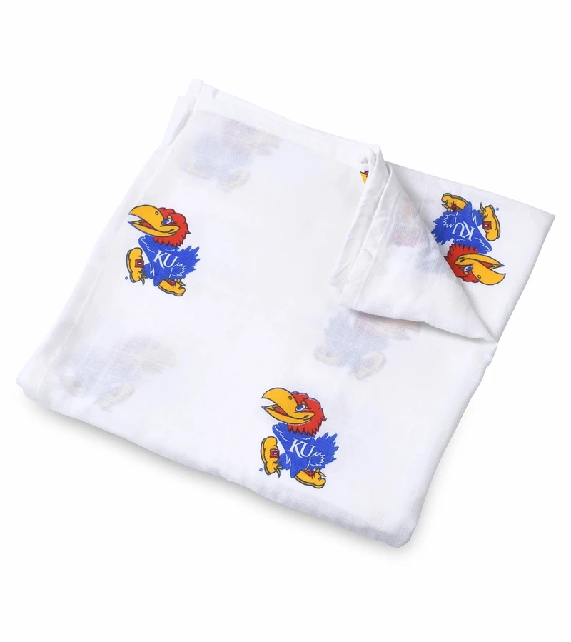 Three Little Anchors College Swaddle Blanket - Kansas Jayhawks 1 Three Little Anchors College Swaddle Blanket - Kansas Jayhawks