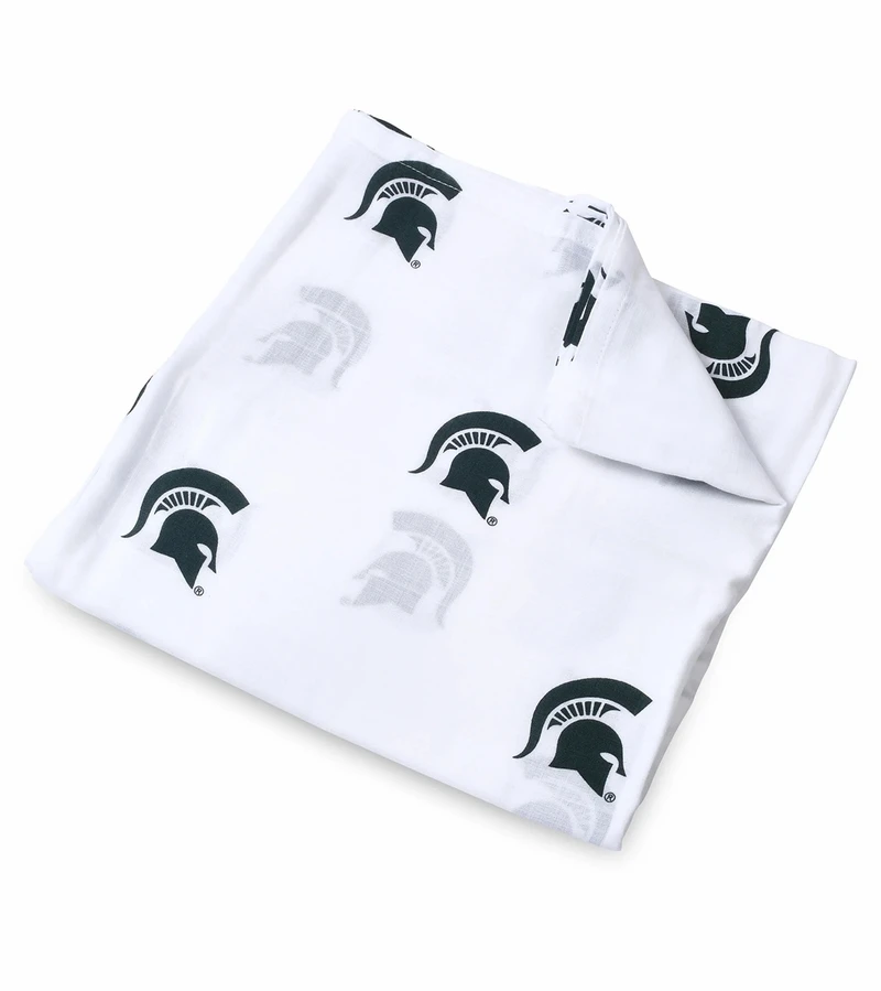 Three Little Anchors College Swaddle Blanket - Michigan State Spartans 1 Three Little Anchors College Swaddle Blanket - Michigan State Spartans
