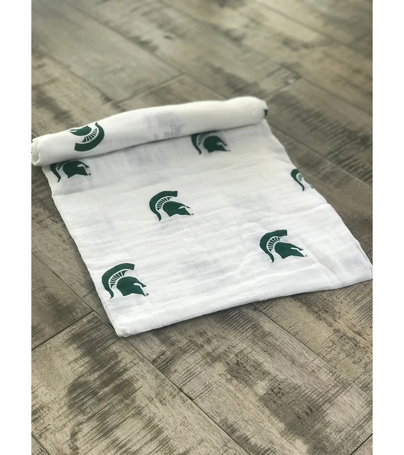 Three Little Anchors College Swaddle Blanket - Michigan State Spartans 2 Three Little Anchors College Swaddle Blanket - Michigan State Spartans - Image 2