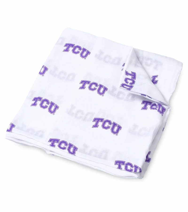 Three Little Anchors College Swaddle Blanket - Texas Christian University Horned Frogs 1 Three Little Anchors College Swaddle Blanket - Texas Christian University Horned Frogs
