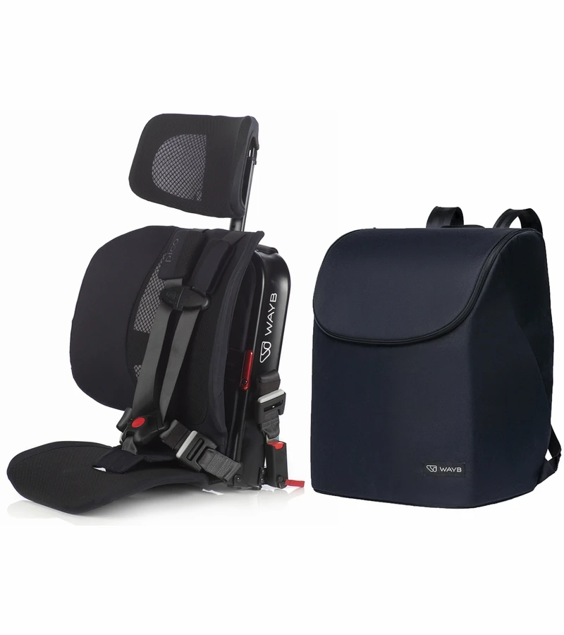 WAYB Pico Forward Facing Travel Car Seat + Deluxe Travel Bag Bundle - Jet 1 WAYB Pico Forward Facing Travel Car Seat + Deluxe Travel Bag Bundle - Jet